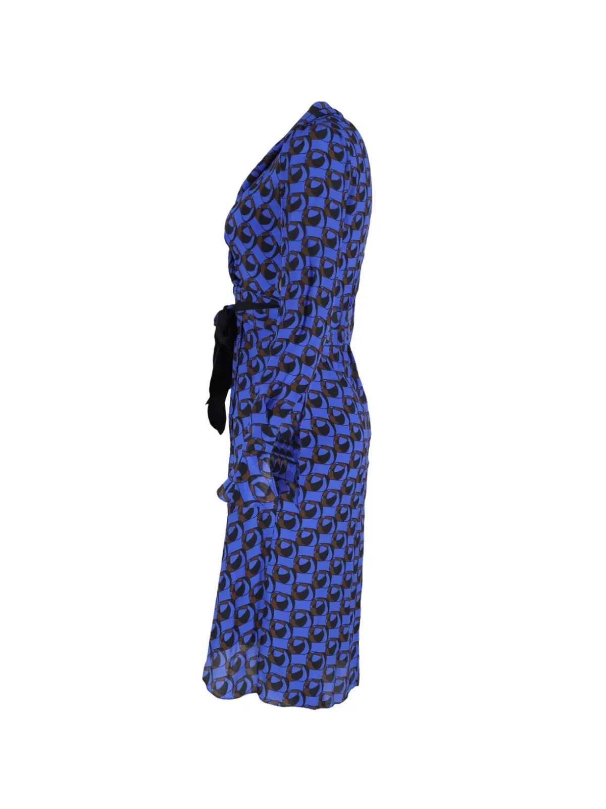Diane Von Furstenberg Vintage プリント ラップ風ミディドレス - 画像2