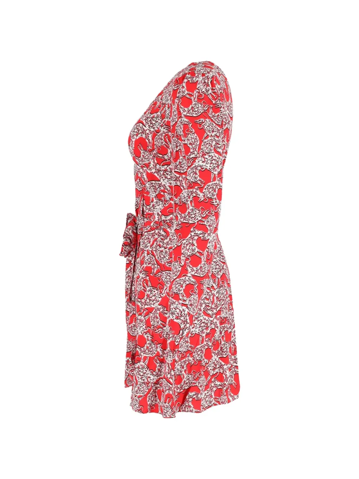 Diane Von Furstenberg Vintage ラップデザインの長袖ドレス - レッド - 画像3
