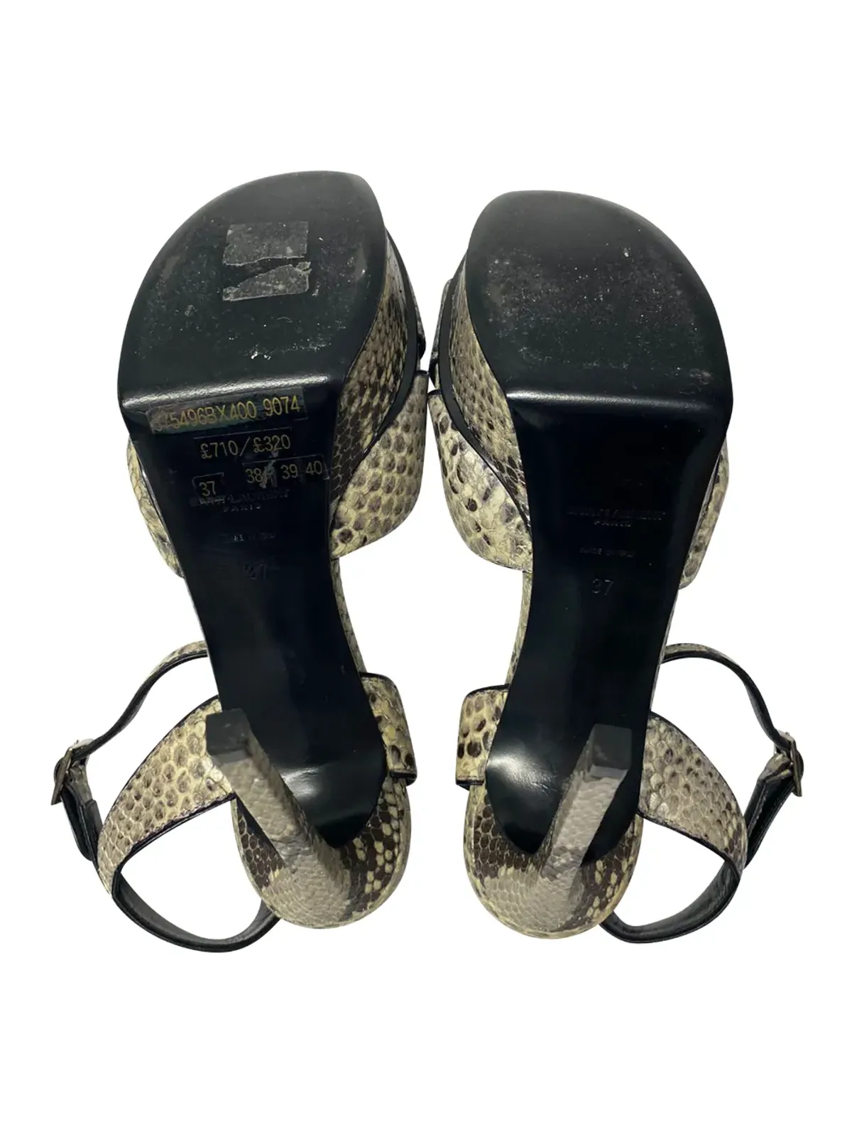 Saint Laurent Pre-Owned 蛇柄風サンダル - 画像5