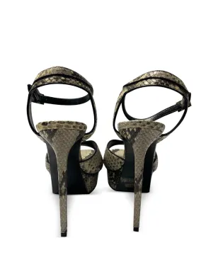 Saint Laurent Pre-Owned 蛇柄風サンダル - サムネイル3