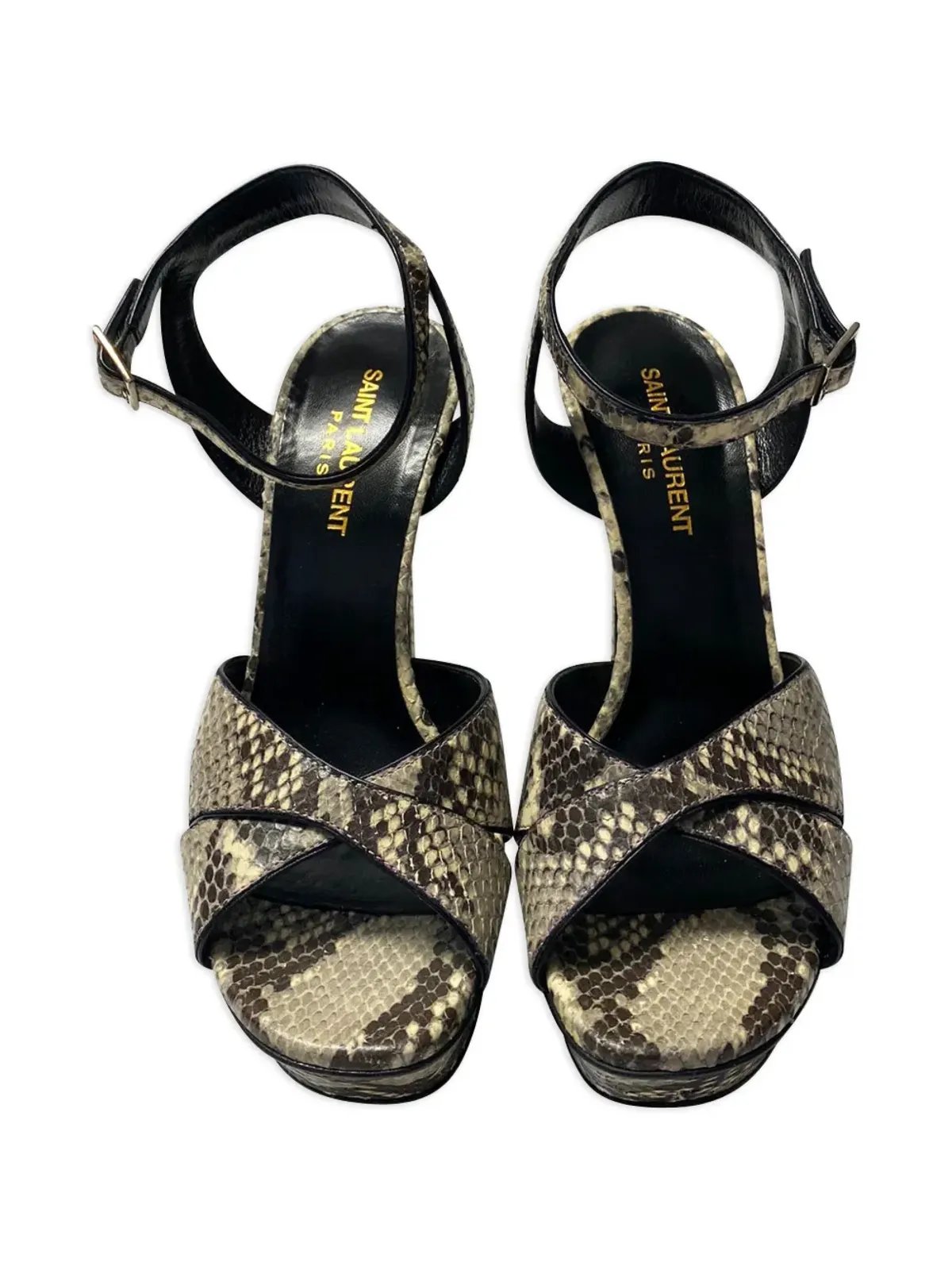 Saint Laurent Pre-Owned 蛇柄風サンダル - 画像4