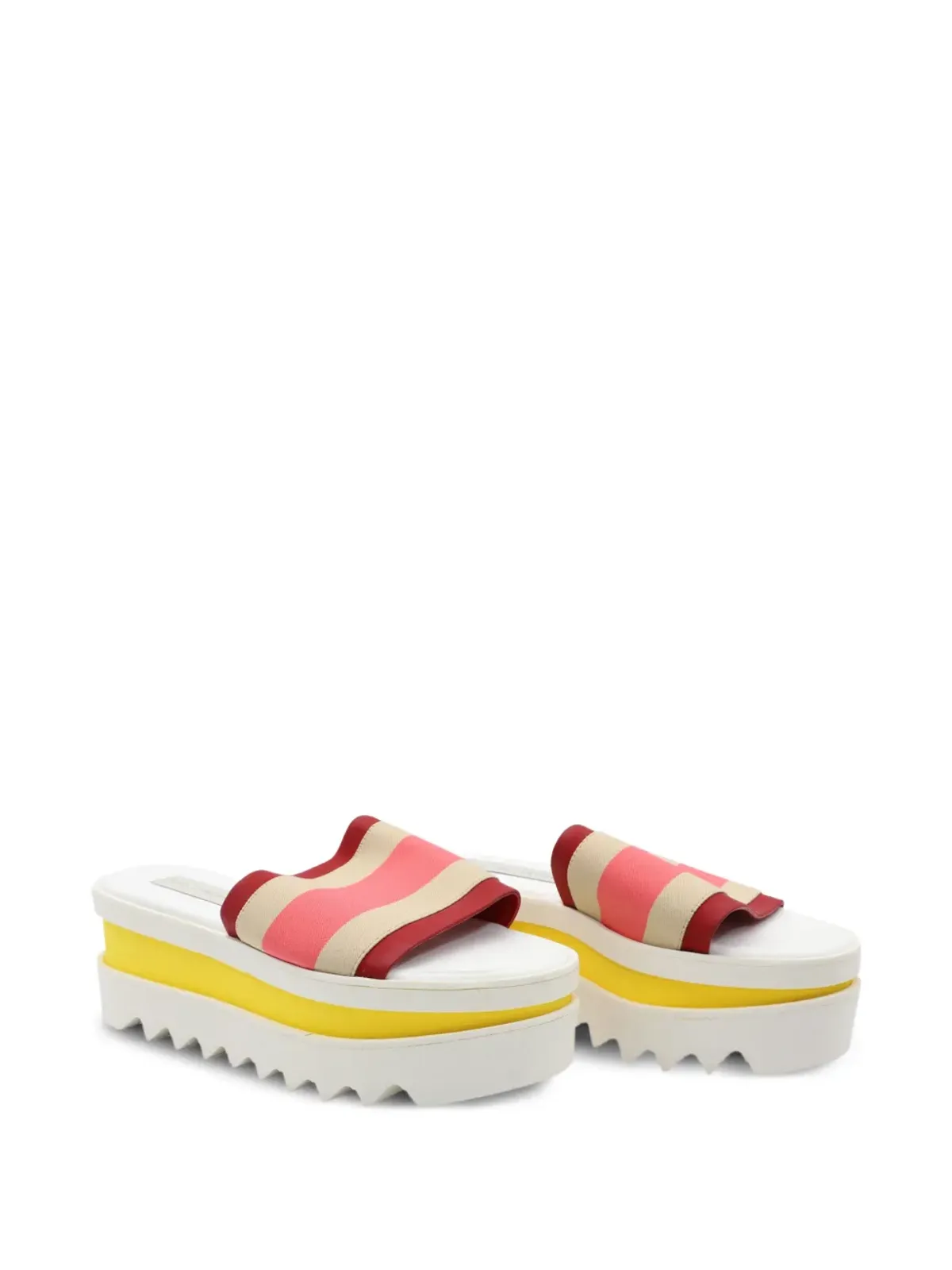 Stella McCartney Pre-Owned プラットフォームストライプスライド - 画像2