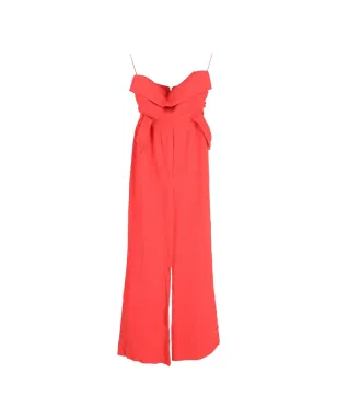 Elie Saab ストラップレスジャンプスーツ - レッド - サムネイル1