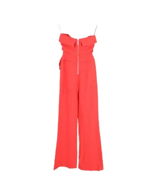 Elie Saab ストラップレスジャンプスーツ - レッド - サムネイル2