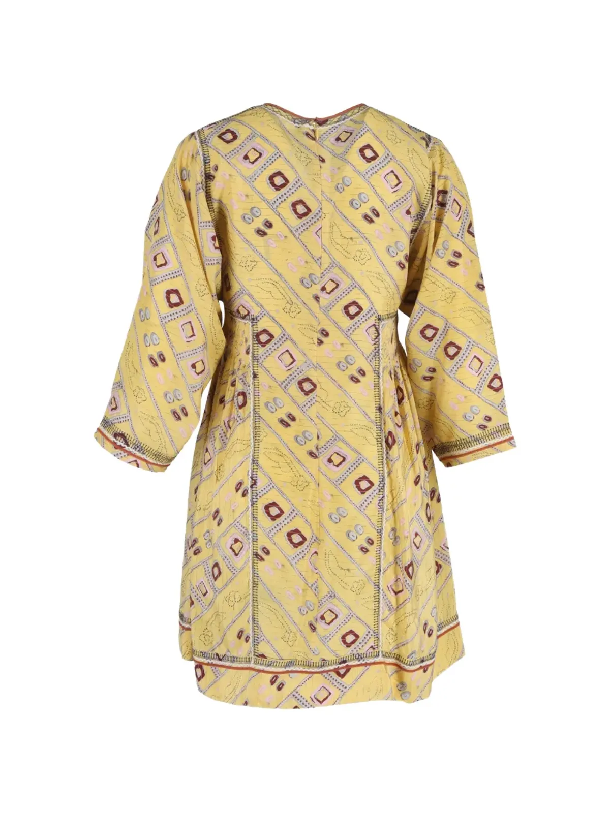 Isabel Marant Vintage Vネック・ミニドレス（イエロー） - 画像2