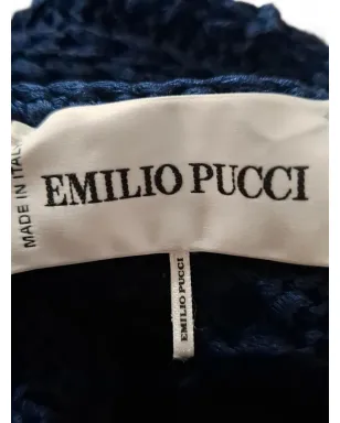 PUCCI Pre-Owned クロシェ Vネック マキシドレス - ブルー - サムネイル3