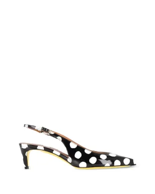 Marni Pre-Owned ドット柄スリングバックパンプス - ブラック - サムネイル1