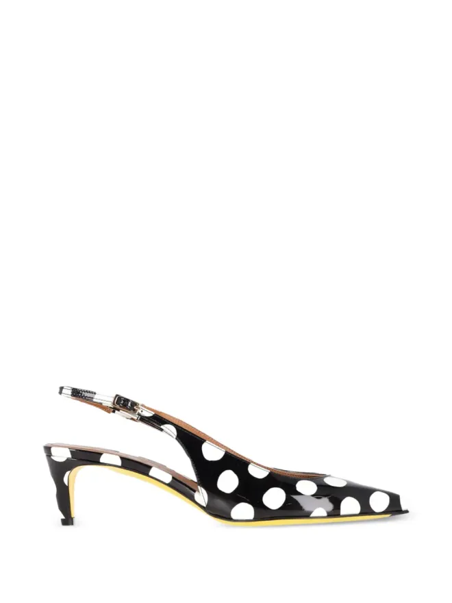 Marni Pre-Owned Marni Pre-Owned ドット柄スリングバックパンプス - ブラックの商品画像