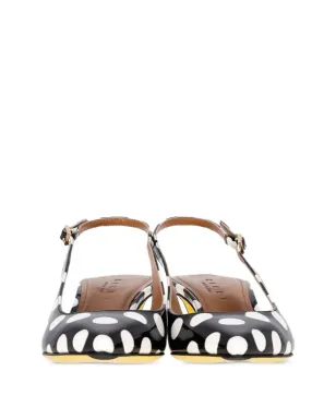 Marni Pre-Owned ドット柄スリングバックパンプス - ブラック - サムネイル5