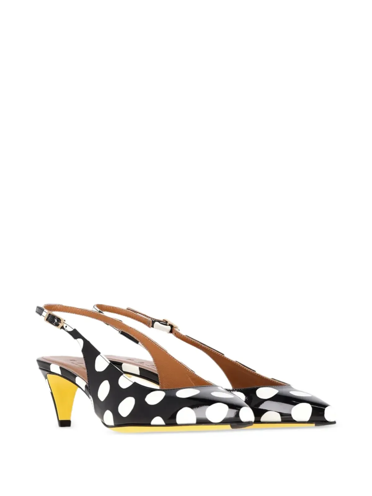 Marni Pre-Owned ドット柄スリングバックパンプス - ブラック - 画像2