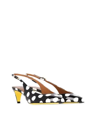 Marni Pre-Owned ドット柄スリングバックパンプス - ブラック - サムネイル2