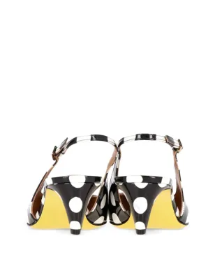 Marni Pre-Owned ドット柄スリングバックパンプス - ブラック - サムネイル3
