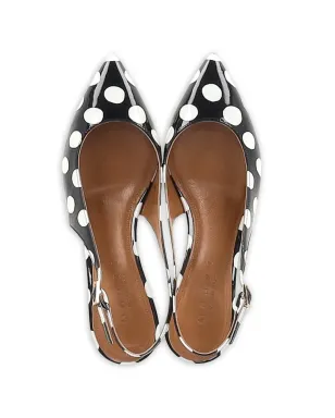 Marni Pre-Owned ドット柄スリングバックパンプス - ブラック - サムネイル4