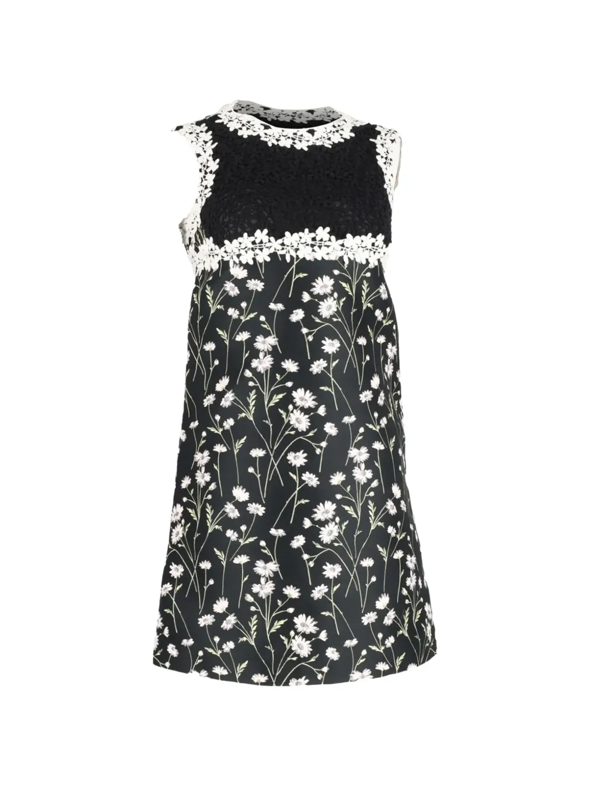 Giambattista Valli Vintage 花柄レースディテールのミニドレス - 画像1