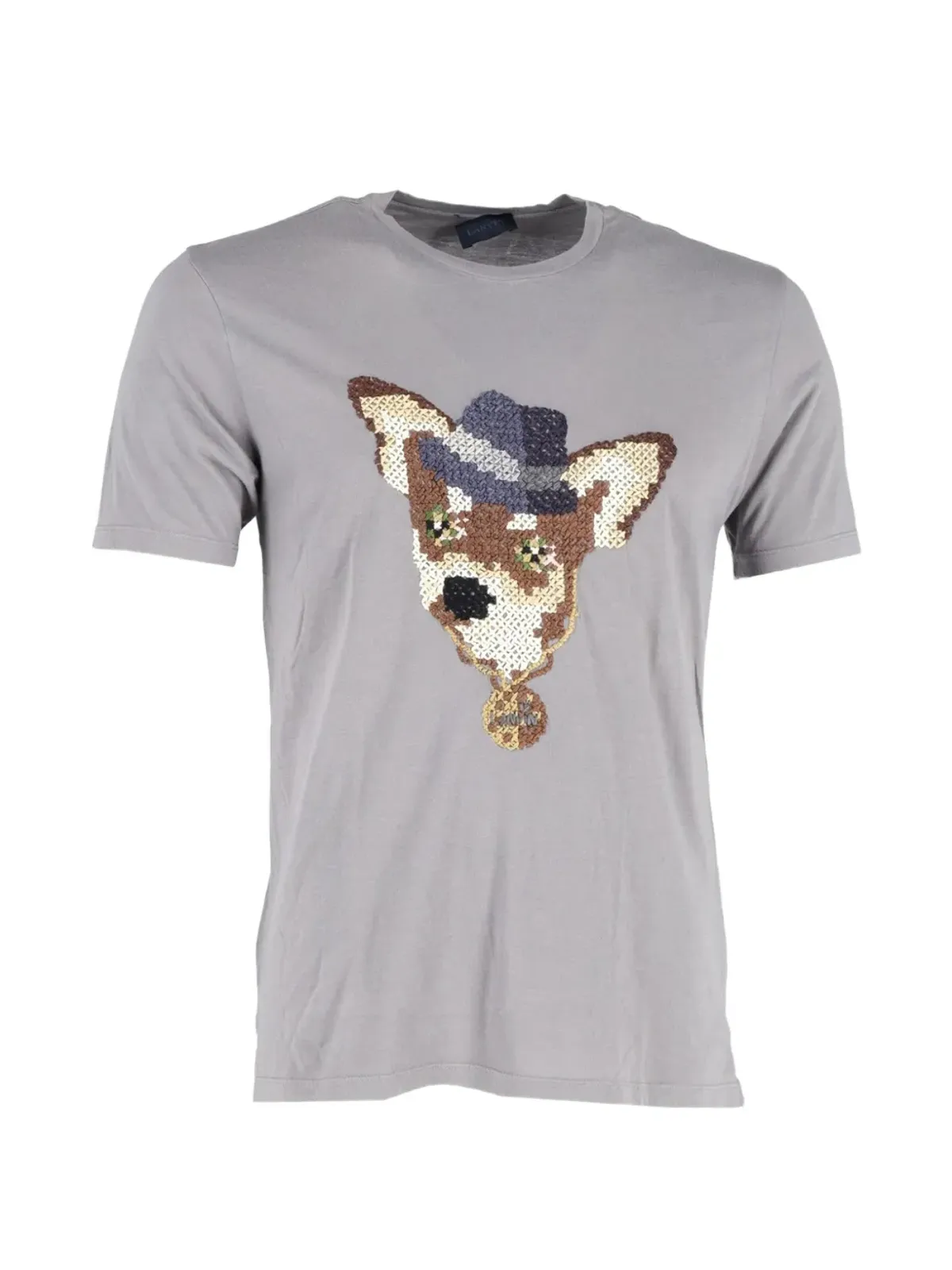 Lanvin Pre-Owned 犬刺繍入りTシャツ - グレー - 画像1