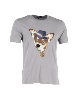 Lanvin Pre-Owned 犬刺繍入りTシャツ - グレー - サムネイル1