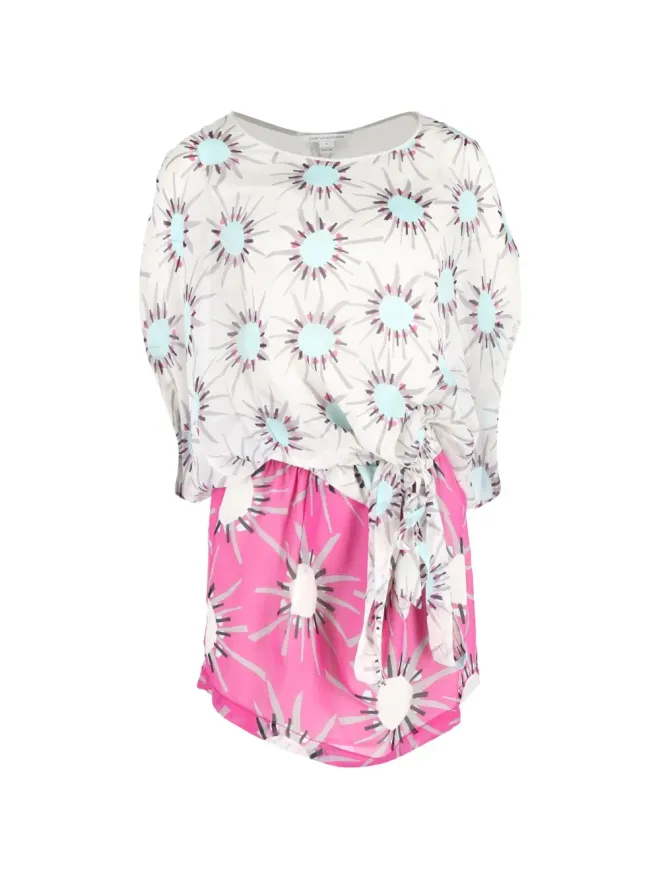 Diane Von Furstenberg Vintage Diane Von Furstenberg Vintage プリント レイヤード ミニドレスの商品画像