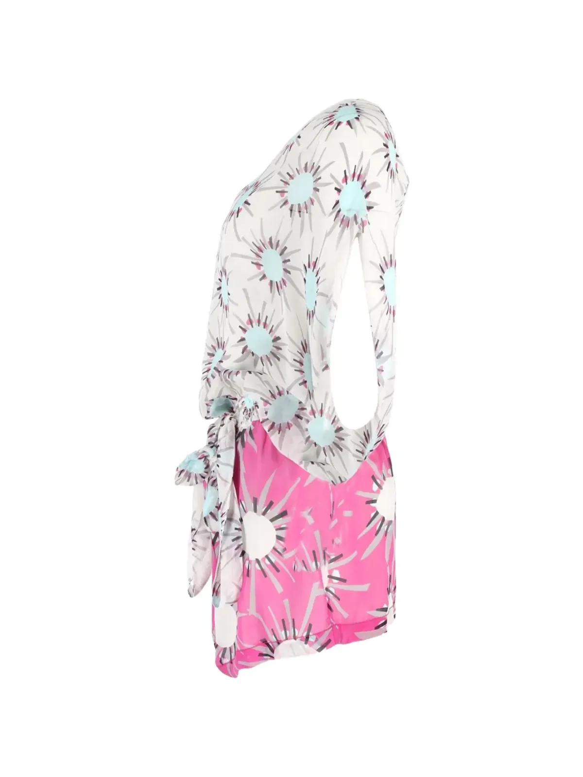 Diane Von Furstenberg Vintage プリント レイヤード ミニドレス - 画像3