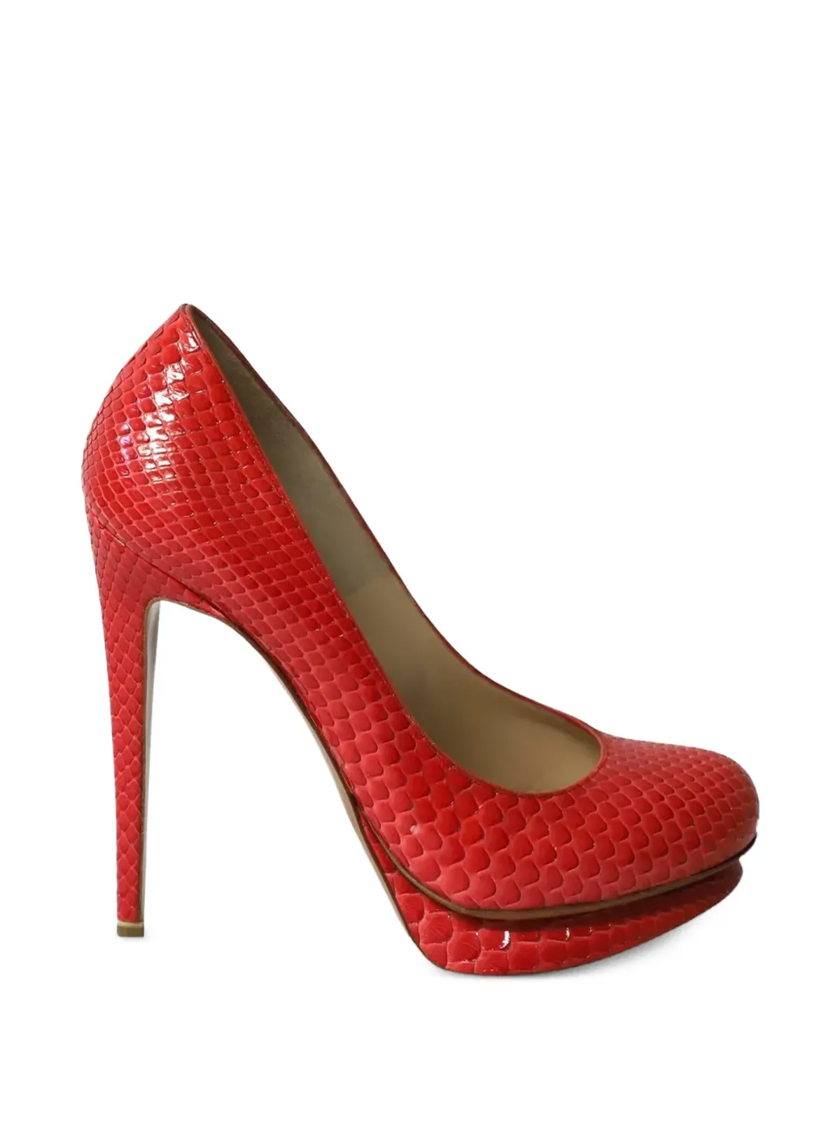 Nicholas Kirkwood snakeskin-effect pumps - Red - 画像1