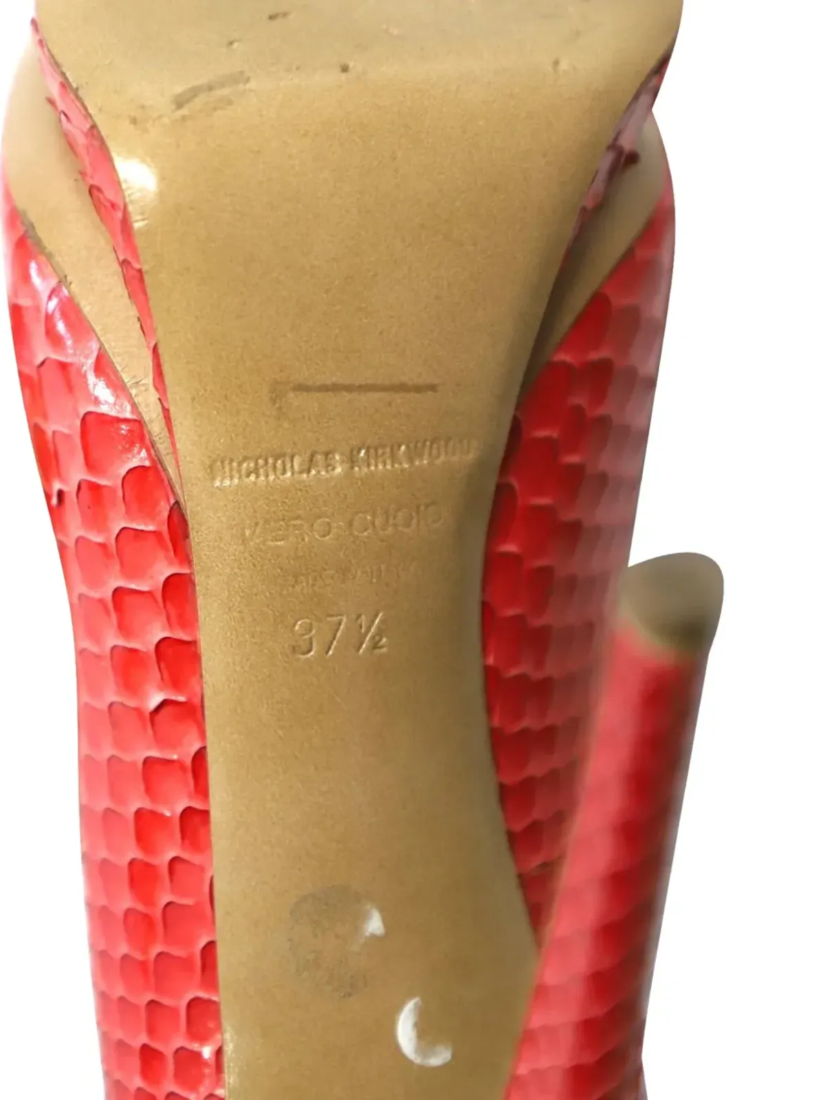 Nicholas Kirkwood snakeskin-effect pumps - Red - 画像5