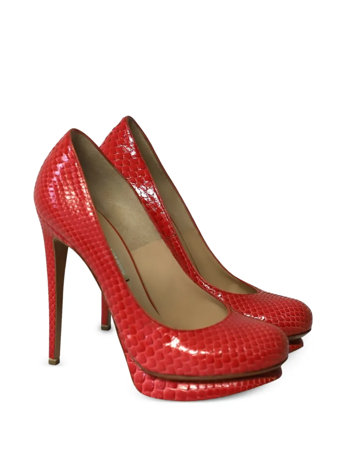 Nicholas Kirkwood snakeskin-effect pumps - Red - 画像2