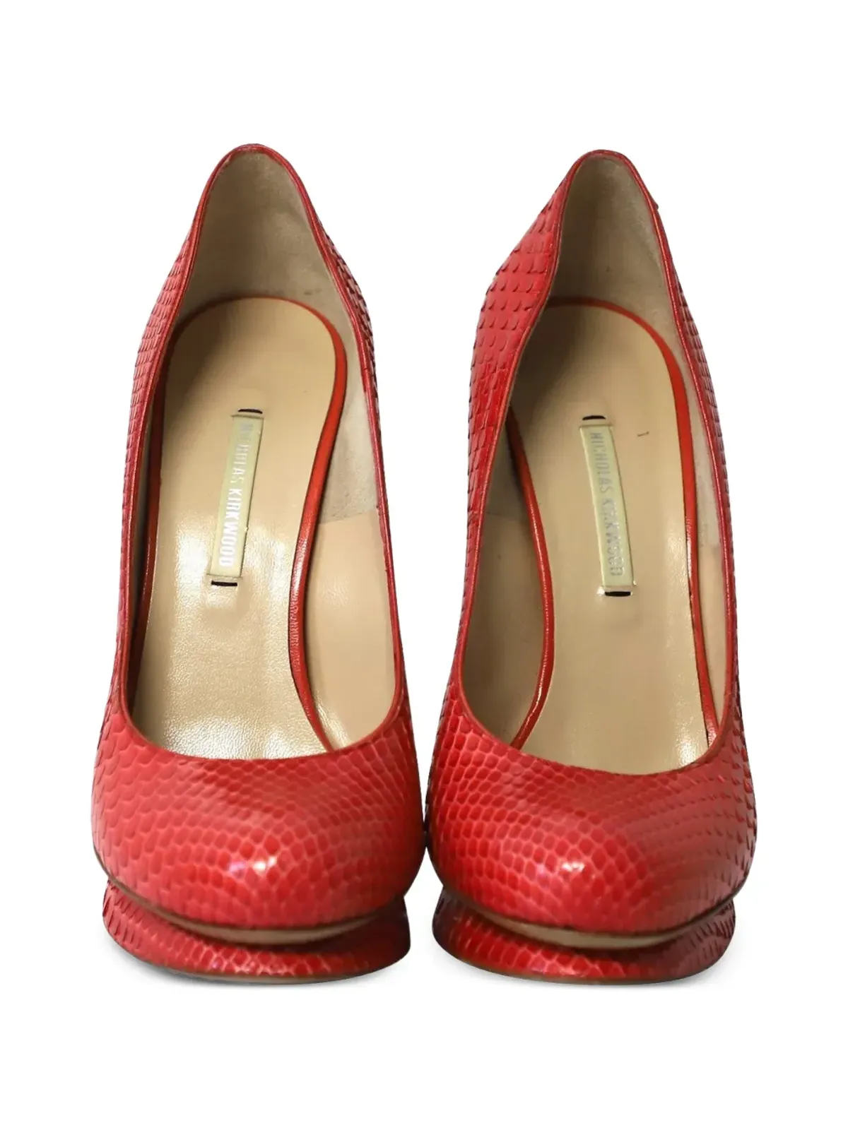 Nicholas Kirkwood snakeskin-effect pumps - Red - 画像4