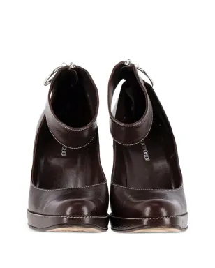 Sergio Rossi Vintage アンクルストラップ レザーパンプス - サムネイル3