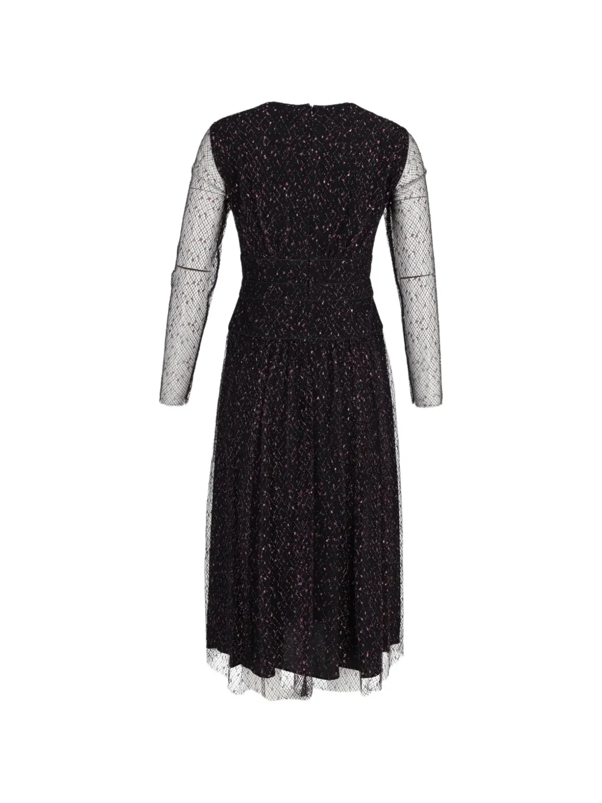 Escada Pre-Owned 黒のシアー袖ミディドレス - 画像2
