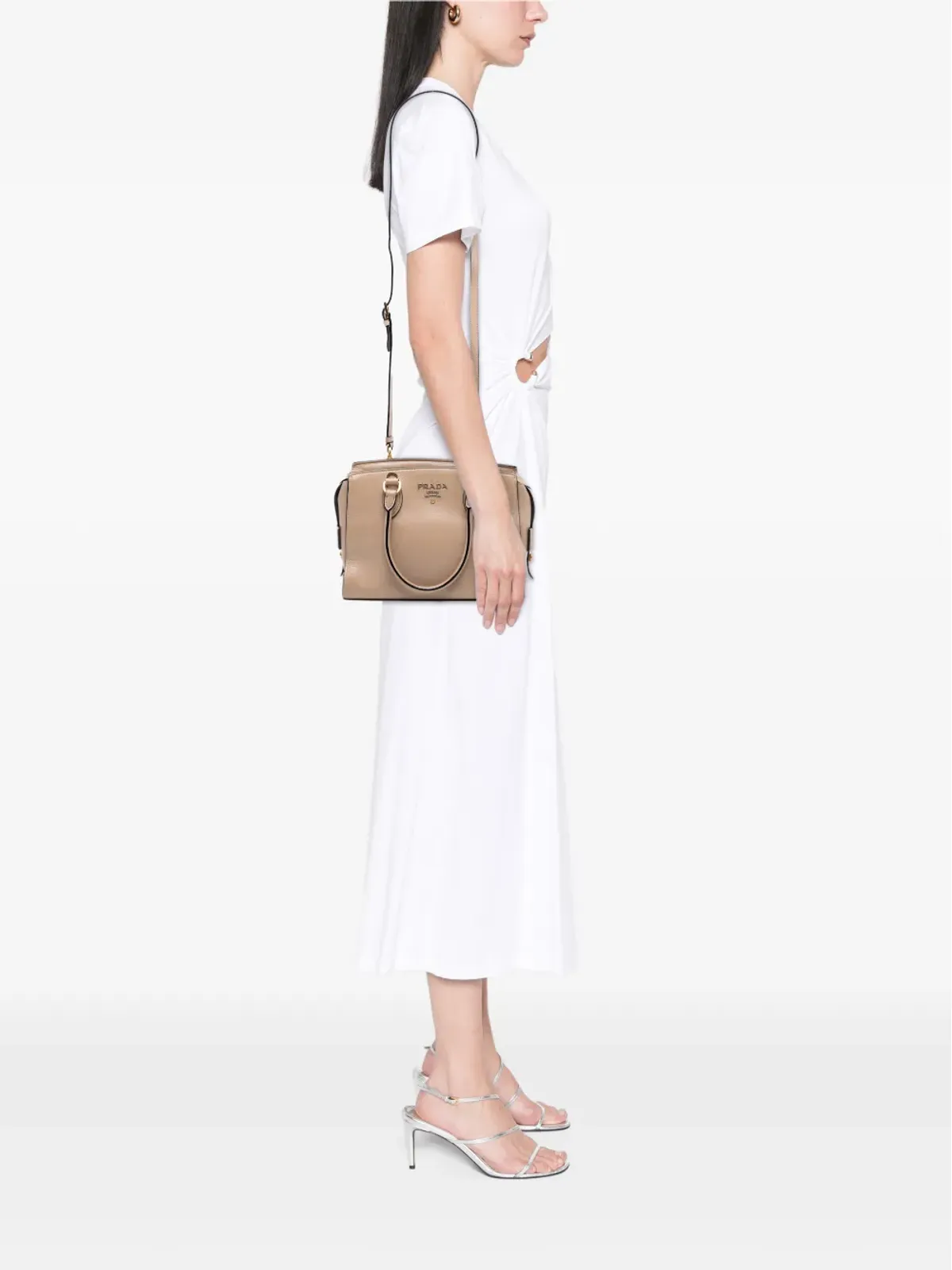Prada ビンテージ スモールシティ カーフ トリム サフィアーノ トップハンドルバッグ サッチェル - ブラウン - 画像2