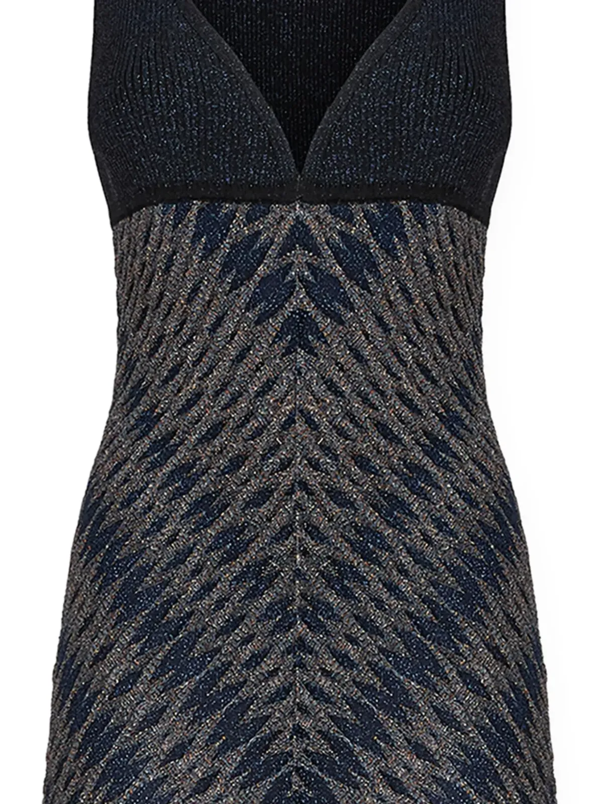 Missoni ダイヤモンド柄Vネックマキシドレス ブルー - 画像2