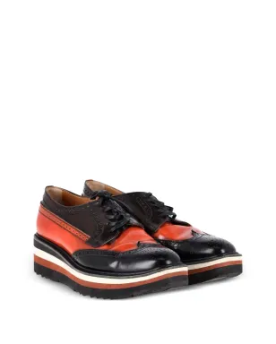 Prada Pre-Owned ブローグ・プラットフォーム・ダービーシューズ - Orange - サムネイル2