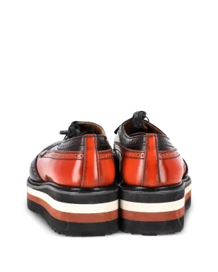 Prada Pre-Owned ブローグ・プラットフォーム・ダービーシューズ - Orange - サムネイル3