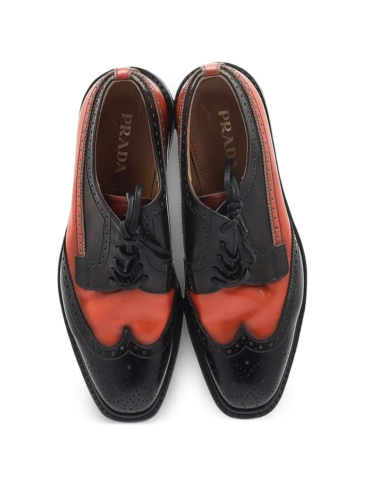 Prada Pre-Owned ブローグ・プラットフォーム・ダービーシューズ - Orange - 画像4