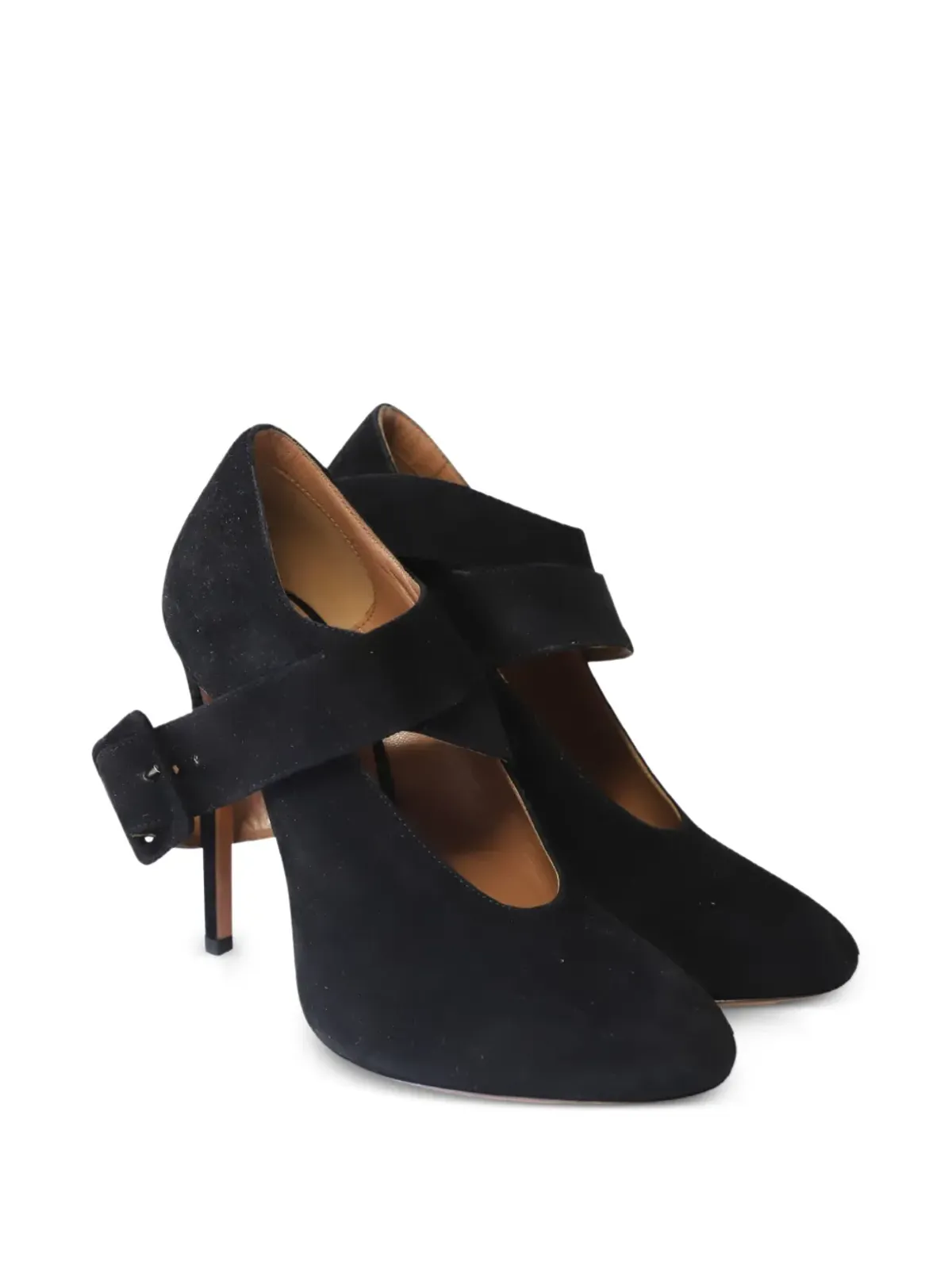 Alaïa Pre-Owned クロスストラップスエードパンプス - 画像2
