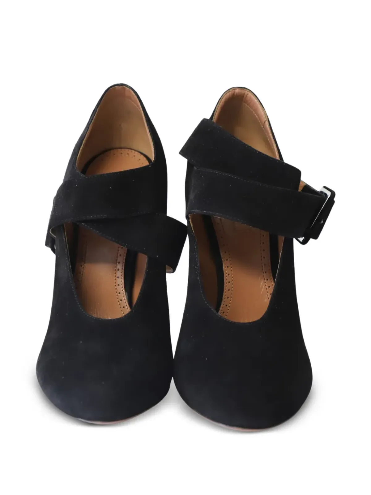 Alaïa Pre-Owned クロスストラップスエードパンプス - 画像3
