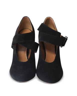 Alaïa Pre-Owned クロスストラップスエードパンプス - サムネイル3