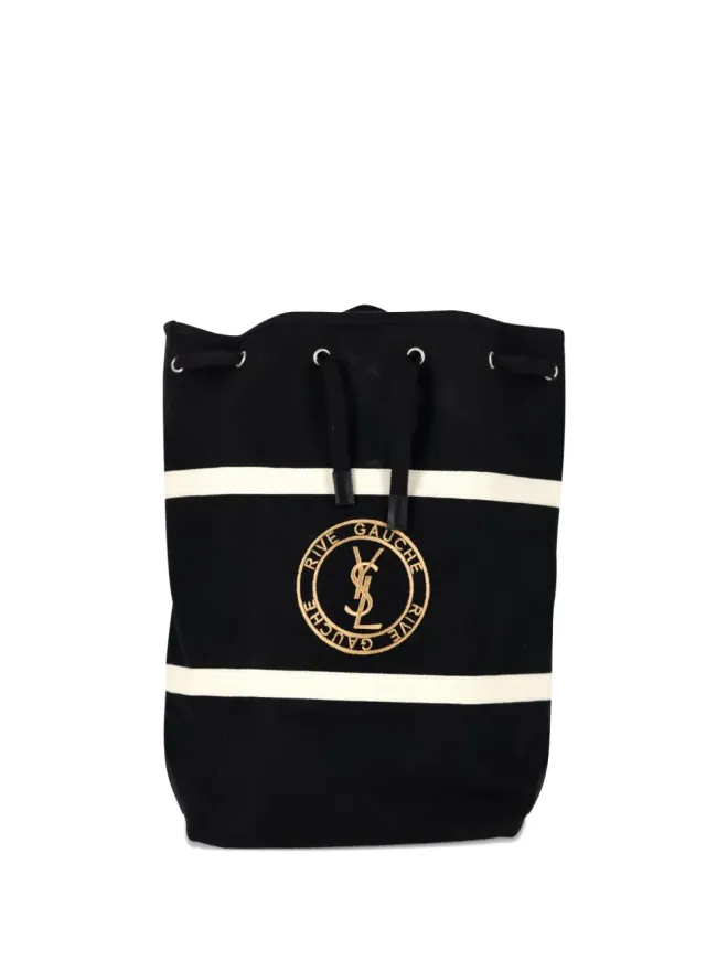 Saint Laurent Pre-Owned Saint Laurent Pre-Owned リヴ・ゴーシュ 刺繍入りスリングバッグ - ブラックの商品画像