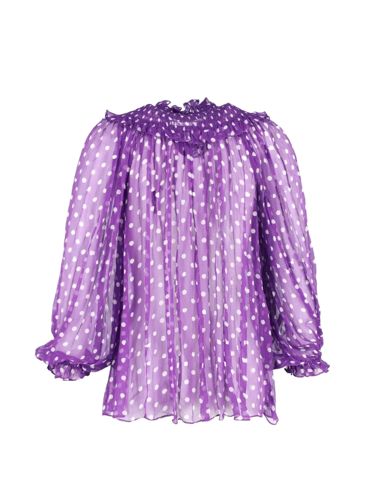 ZIMMERMANN シャーリング入りドット柄ブラウス - 画像2