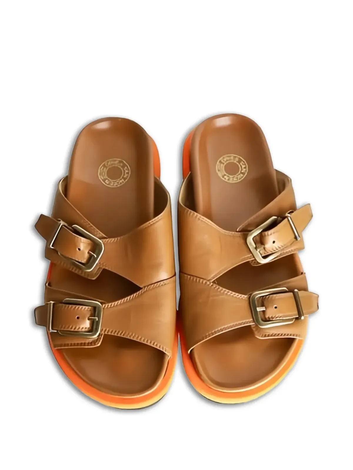 Dries Van Noten Pre-Owned buckled leather sandals - Brown - 画像3