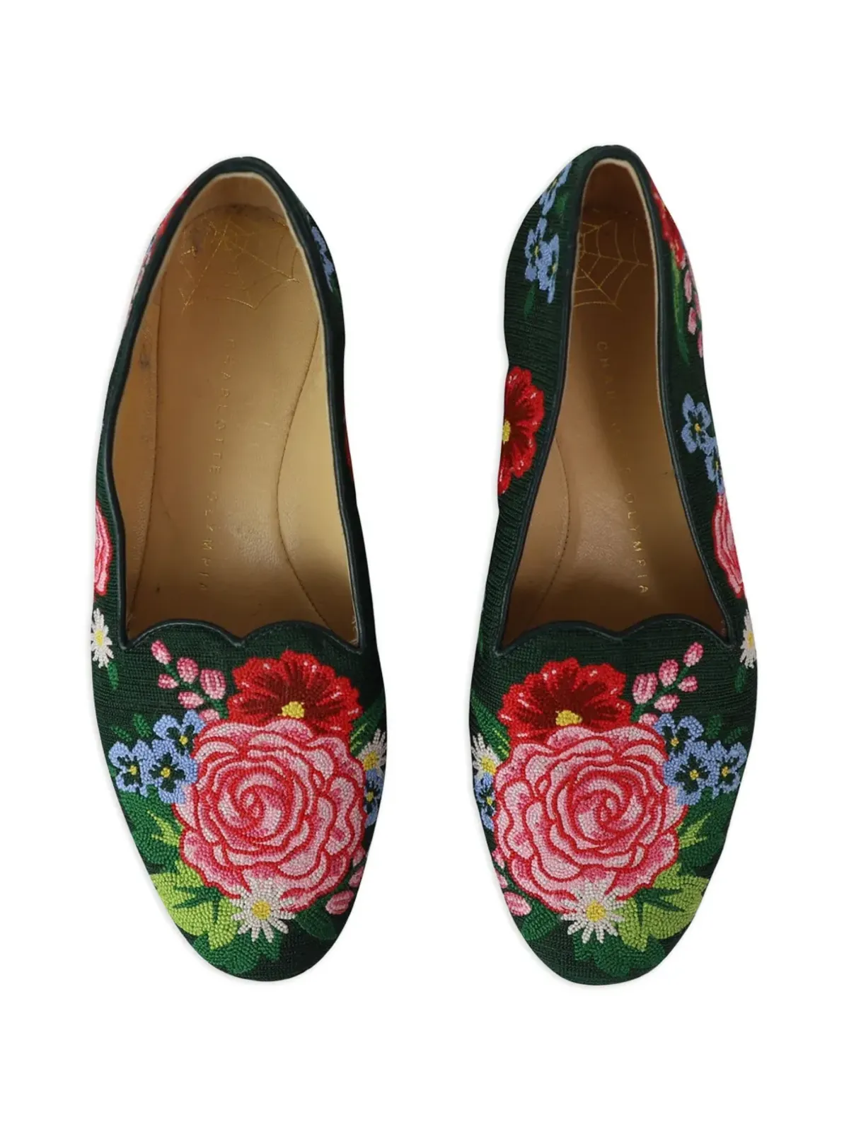 Charlotte Olympia フローラル刺繍ローファー - 画像4