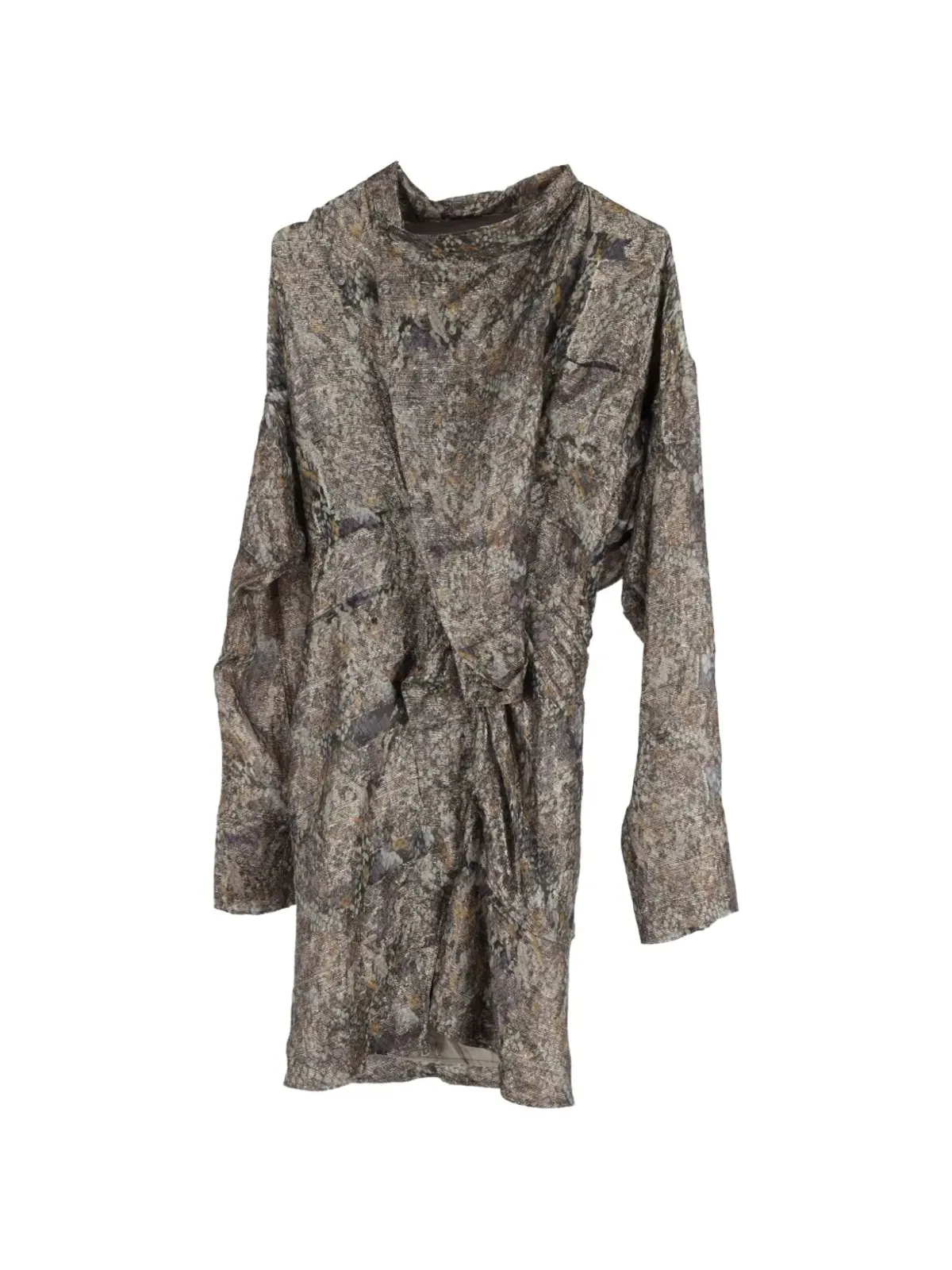 Isabel Marant Vintage シルクプリーツミニドレス ブラウン - 画像1