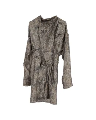 Isabel Marant Vintage シルクプリーツミニドレス ブラウン - サムネイル1