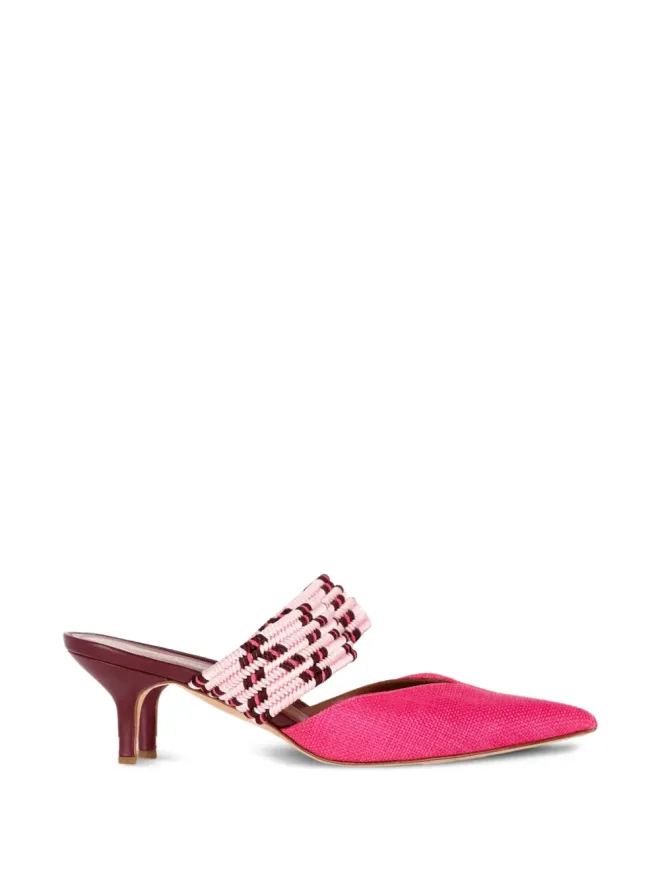 Malone Souliers Malone Souliers Maisie woven pointed-toe mules - Pinkの商品画像