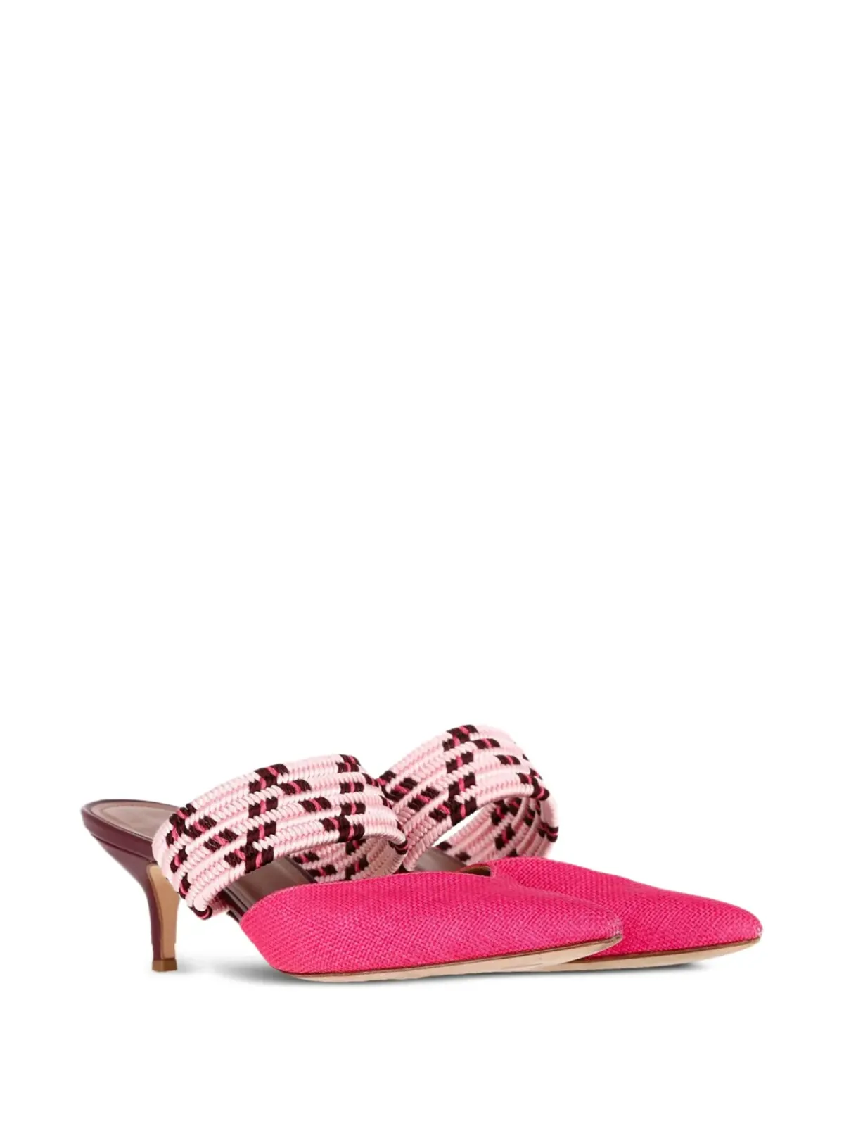 Malone Souliers Maisie woven pointed-toe mules - Pink - 画像2