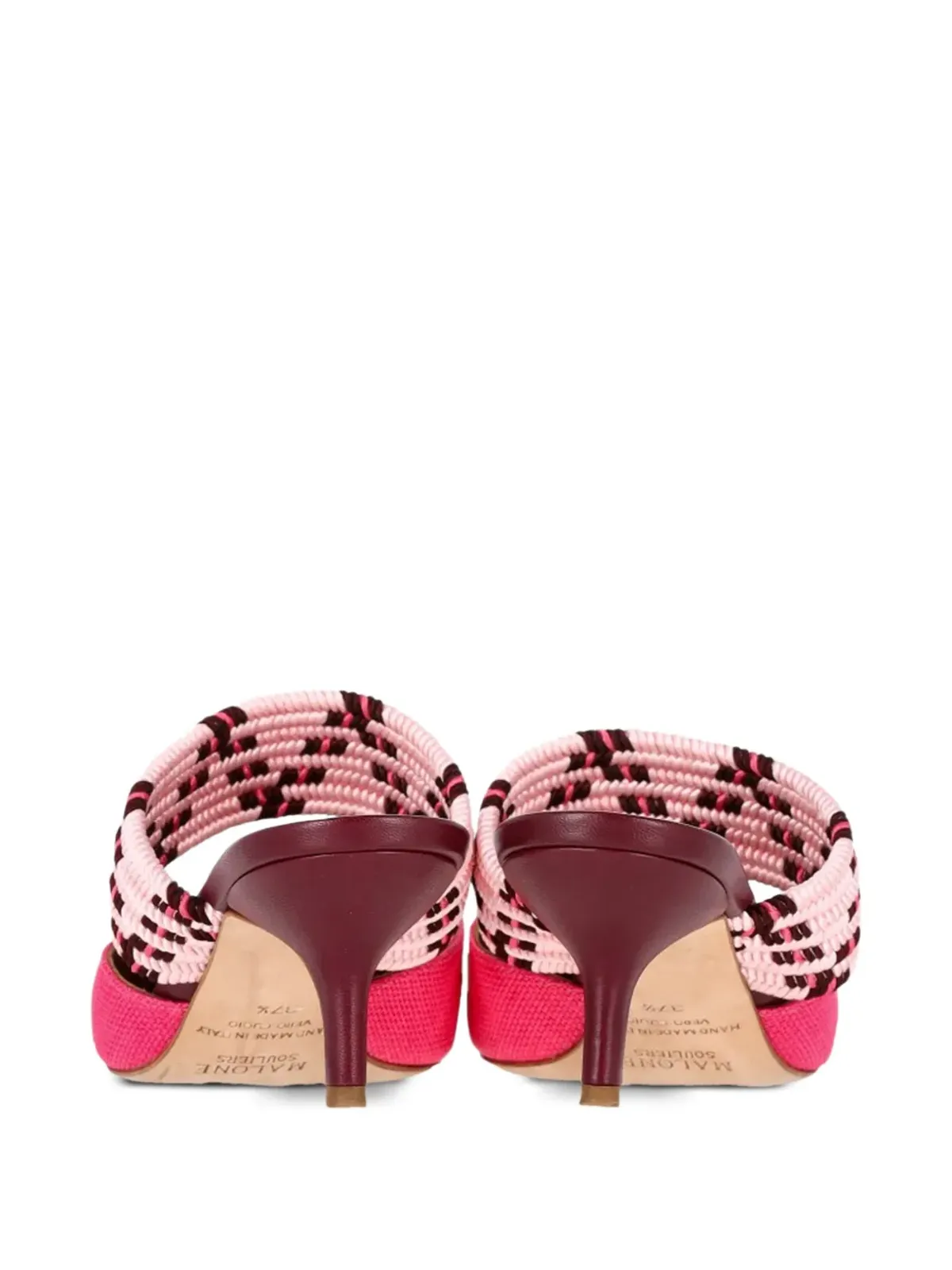 Malone Souliers Maisie woven pointed-toe mules - Pink - 画像3