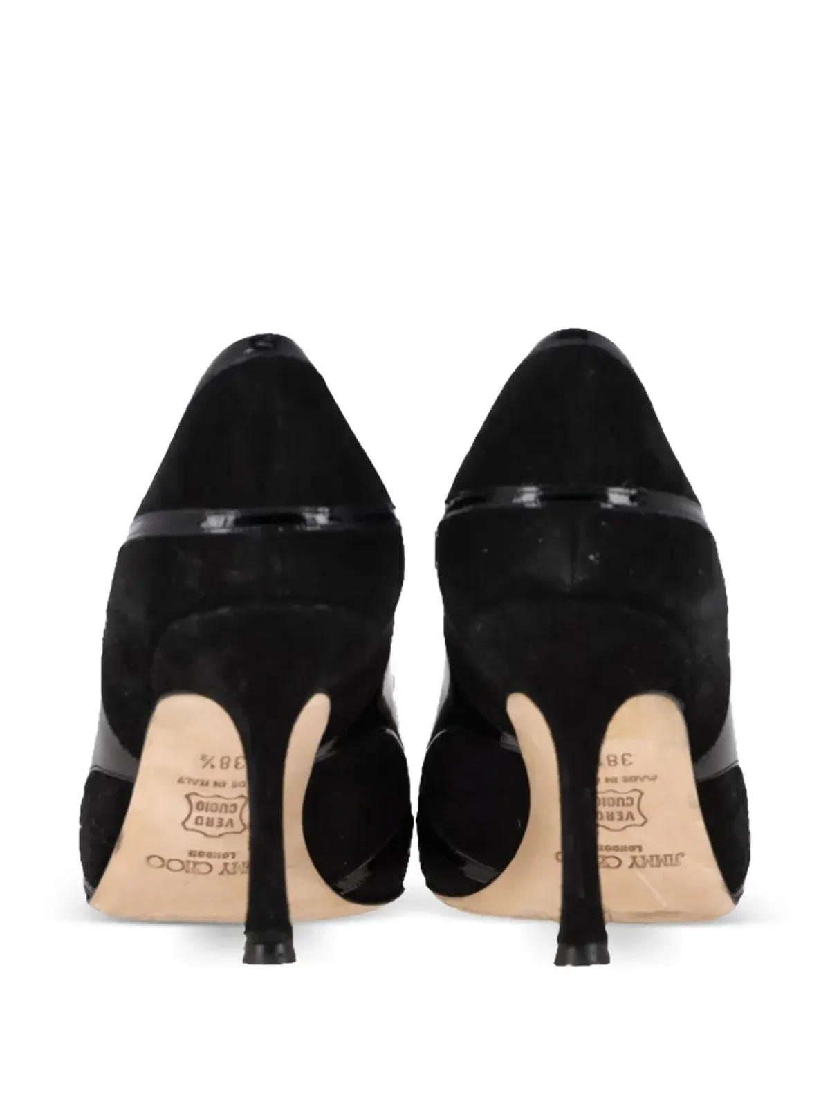 Jimmy Choo Pre-Owned suede-trim pointed-tote pumps - Black - 画像3
