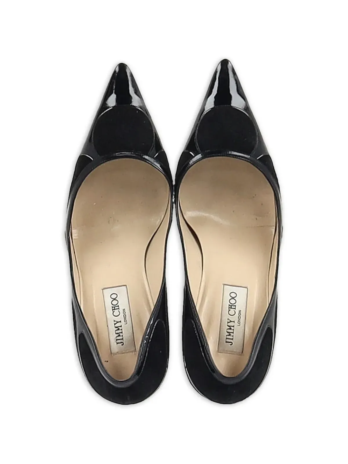 Jimmy Choo Pre-Owned suede-trim pointed-tote pumps - Black - 画像4