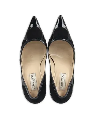 Jimmy Choo Pre-Owned suede-trim pointed-tote pumps - Black - サムネイル4