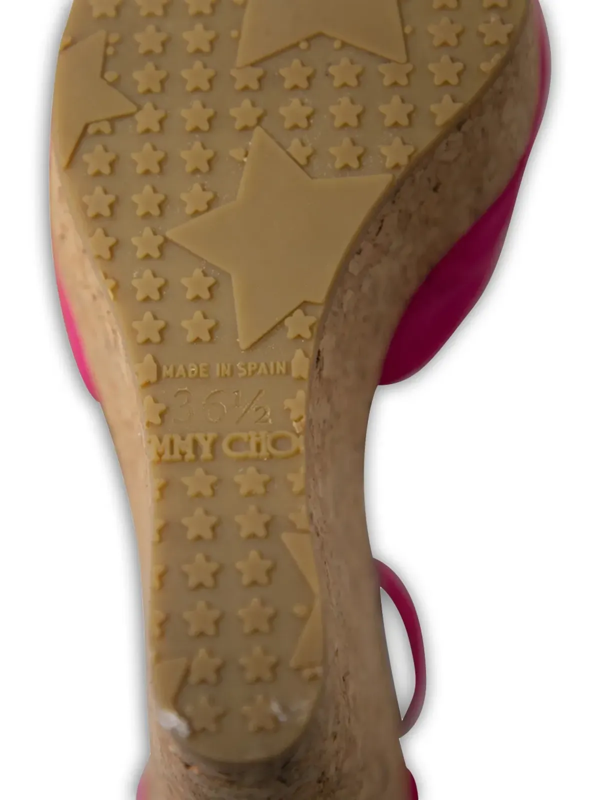 Jimmy Choo Vintage T-barオープントゥウェッジサンダル ピンク - 画像5