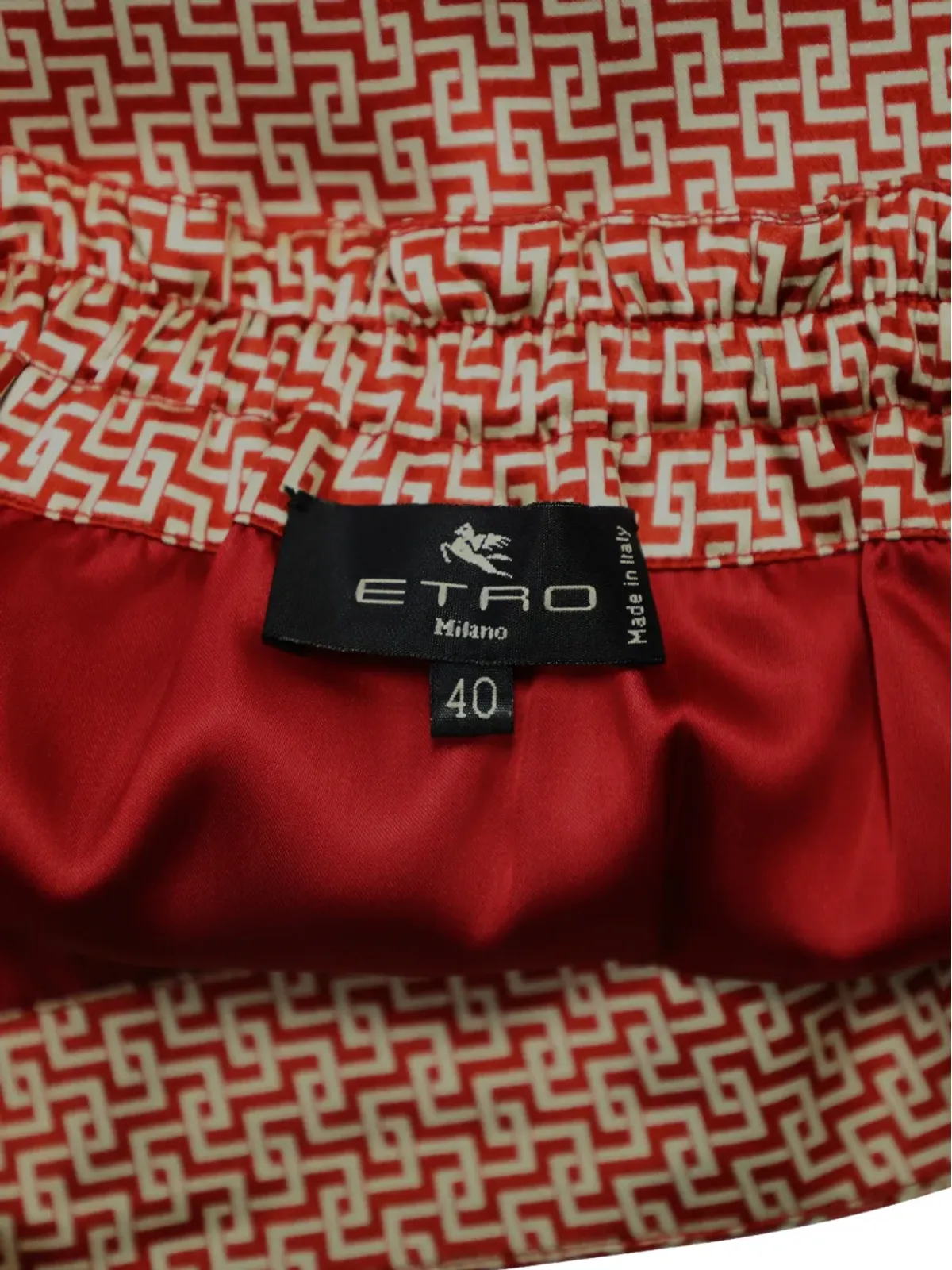 Etro Vintage 幾何学柄プリント シルクスカート - 画像3